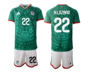 Men's Mexico #22 H.LOZANO National Team FIFA x World Cup 2026 Home Green On Field Jersey Men's Mexico #22 H.LOZANO National Team FIFA x World Cup 2026 Home Green On Field Jersey