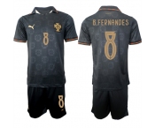 Men's Portugal #8 B.FERNANDES National Team FIFA x World Cup 2026 Away Gray On Eusebio special edition Jersey