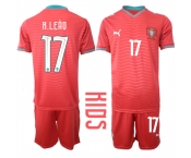Youth Portugal #17 R.LEAO National Team FIFA x World Cup 2026 Home Red On Eusebio special edition Kids Jersey Youth Portugal #17 R.LEAO National Team FIFA x World Cup 2026 Home Red On Eusebio special edition Kids Jersey