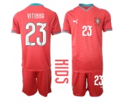 Youth Portugal #23 VITINHA National Team FIFA x World Cup 2026 Home Red On Eusebio special edition Kids Jersey Youth Portugal #23 VITINHA National Team FIFA x World Cup 2026 Home Red On Eusebio special edition Kids Jersey