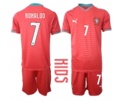 Youth Portugal #7 RONALDO National Team FIFA x World Cup 2026 Home Red On Eusebio special edition Kids Jersey Youth Portugal #7 RONALDO National Team FIFA x World Cup 2026 Home Red On Eusebio special edition Kids Jersey