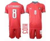 Youth Portugal #8 B.FERNANDES National Team FIFA x World Cup 2026 Home Red On Eusebio special edition Kids Jersey Youth Portugal #8 B.FERNANDES National Team FIFA x World Cup 2026 Home Red On Eusebio special edition Kids Jersey
