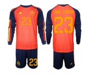 Men's Spain #23 UNAI SIMON National Team FIFA x World Cup 2026 Long Sleeve Home Red On Field Jerseys