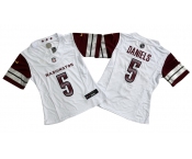 Women's Washington Commanders #5 Jayden Daniels White 2024 F.U.S.E. Draft Stitched Jersey
