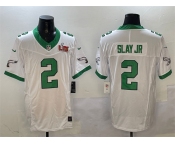 Men's Philadelphia Eagles #2 Darius Slay Jr. White 2025 Super Bowl LIX Patch F.U.S.E. Vapor Untouchable Limited Stitched Football Jersey