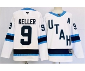Men's Utah Hockey Club #9 Clayton Keller White Stitched Jersey
