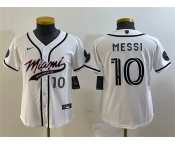 Youth Inter Miami CF #10 Lionel Messi White Cool Base Stitched Jersey