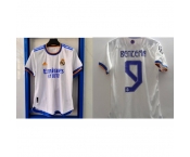 Men Real Madrid White Soccer Jersey #9 Benzema Men Real Madrid White Soccer Jersey #9 Benzema