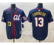 Men's American League #13 Junior Caminero Navy 2025 All-Star Edition Limited Stitched Baseball Jersey