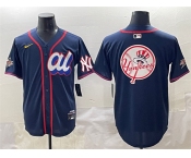 Men's American League New York Yankees Team Big Logo Navy 2025 All-Star Edition Limited Stitched Baseball Jersey