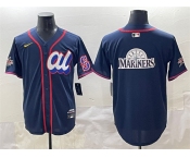 Men's American League Seattle Mariners Team Big Logo Navy 2025 All-Star Edition Limited Stitched Baseball Jersey