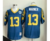 Men's Los Angeles Rams #13 Kurt Warner Royal Throwback Football Stitched Jersey