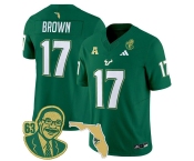Men's South Florida Bulls #17 Byrum Brown Green Stitched Jersey