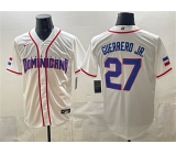 Men's Dominican Republic Baseball #27 Vladimir Guerrero Jr. White 2026 World Baseball Classic Home Stadium Stitched Jersey Men's Dominican Republic Baseball #27 Vladimir Guerrero Jr. White 2026 World Baseball Classic Home Stadium Stitched Jersey