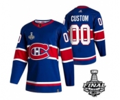 Men's Montreal Canadiens Active Player Custom 2021 Blue Stanley Cup Final Stitched Hockey Jersey