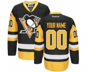 Men's Reebok Pittsburgh Penguins Customized Authentic Black-Gold Third NHL Jersey