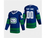 Men's Vancouver Canucks Custom 2020-21 Authentic Player Alternate Stitched Hockey Jersey Blue