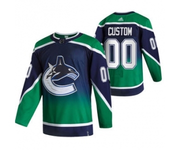 Men's Vancouver Canucks Custom Green 2020-21 Reverse Retro Alternate Hockey Jersey