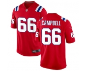 Mens New England Patriots #66 Will Campbell Nike Red Game Jersey