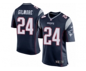 Men's Nike New England Patriots #24 Stephon Gilmore Game Navy Blue Team Color NFL Jersey