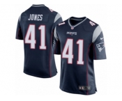 Men's Nike New England Patriots #41 Cyrus Jones Game Navy Blue Team Color NFL Jersey