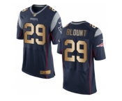 Nike New England Patriots #29 LeGarrette Blount Navy Blue Team Color Men's Stitched NFL New Elite Gold Jersey