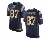 Nike New England Patriots #87 Rob Gronkowski Navy Blue Team Color Men's Stitched NFL New Elite Gold Jersey