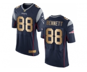 Nike New England Patriots #88 Martellus Bennett Navy Blue Team Color Men's Stitched NFL New Elite Gold Jersey