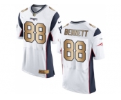 Nike New England Patriots #88 Martellus Bennett White Men's Stitched NFL New Elite Gold Jersey