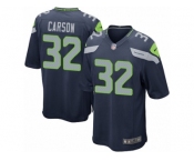 Men Nike Seattle Seahawks #32 Chris Carson Game Navy Blue Team Color NFL Jersey