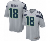 Men's Nike Seattle Seahawks #18 Jaron Brown Game Grey Alternate NFL Jersey
