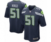 Men's Nike Seattle Seahawks #51 Barkevious Mingo Game Navy Blue Team Color NFL Jersey