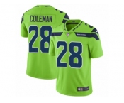 Men Nike Seattle Seahawks #28 Justin Coleman Elite Green Rush Vapor Untouchable NFL Jersey