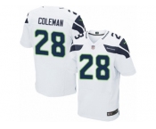 Men Nike Seattle Seahawks #28 Justin Coleman Elite White NFL Jersey