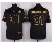 Nike Seattle Seahawks #31 Kam Chancellor Black Pro Line Gold Collection Jersey[Elite]