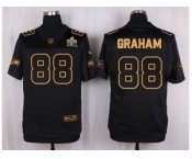 Nike Seattle Seahawks #88 Jimmy Graham Black Pro Line Gold Collection Jersey[Elite]