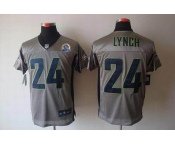 nike nfl jerseys seattle seahawks #24 marshawn lynch grey[Elite shadow 50th Patch]