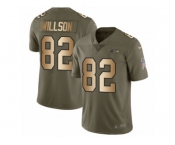 Men Nike Seattle Seahawks #82 Luke Willson Limited Olive Gold 2017 Salute to Service NFL Jersey