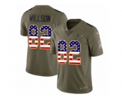 Men Nike Seattle Seahawks #82 Luke Willson Limited Olive USA Flag 2017 Salute to Service NFL Jersey
