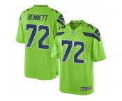 Men Seattle Seahawks #72 Michael Bennett Green Color Rush Limited Jersey