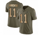 Men's Nike Seattle Seahawks #11 Sebastian Janikowski Limited Olive Gold 2017 Salute to Service NFL Jersey