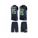 Men's Nike Seattle Seahawks #15 Jermaine Kearse Limited Steel Blue Tank Top Suit NFL Jersey