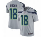 Men's Nike Seattle Seahawks #18 Jaron Brown Grey Alternate Vapor Untouchable Limited Player NFL Jersey