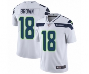 Men's Nike Seattle Seahawks #18 Jaron Brown White Vapor Untouchable Limited Player NFL Jersey