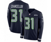 Men's Nike Seattle Seahawks #31 Kam Chancellor Limited Navy Blue Therma Long Sleeve NFL Jersey