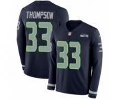 Men's Nike Seattle Seahawks #33 Tedric Thompson Limited Navy Blue Therma Long Sleeve NFL Jersey