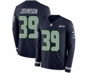 Men's Nike Seattle Seahawks #39 Dontae Johnson Limited Navy Blue Therma Long Sleeve NFL Jersey
