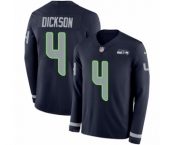 Men's Nike Seattle Seahawks #4 Michael Dickson Limited Navy Blue Therma Long Sleeve NFL Jersey