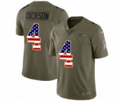 Men's Nike Seattle Seahawks #4 Michael Dickson Limited Olive USA Flag 2017 Salute to Service NFL Jersey - 副本 - 副本