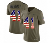 Men's Nike Seattle Seahawks #41 Byron Maxwell Limited Olive USA Flag 2017 Salute to Service NFL Jersey